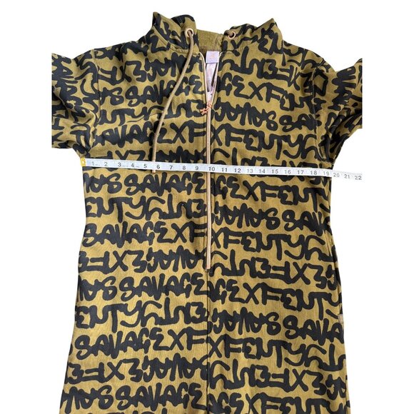 Savage X Fenty Hooded Jumpsuit Zip-Front Rihanna Green & Black Womens Size S NEW - Picture 6 of 9